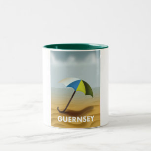 Guernsey Vintage-Reiseplakat Zweifarbige Tasse