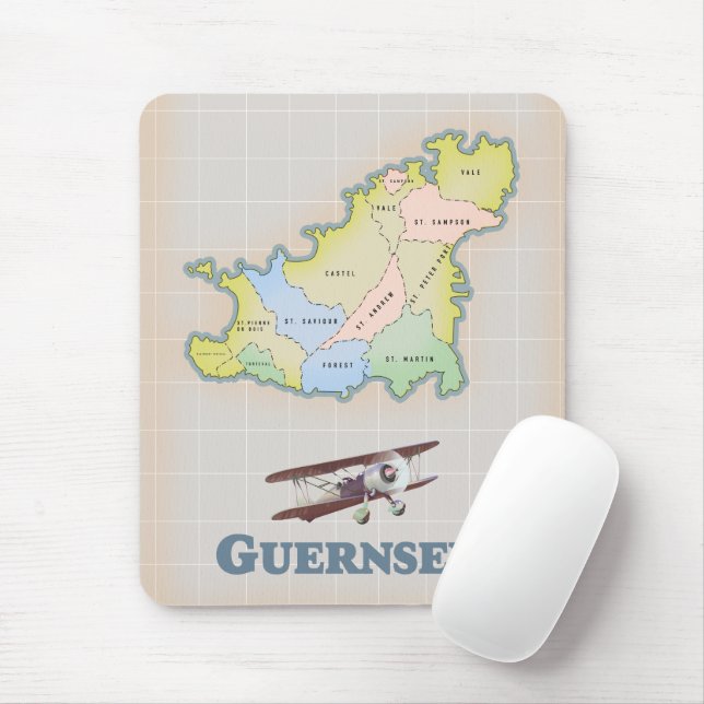 Guernsey Vintager Kartenmagnet Mousepad (Mit Mouse)