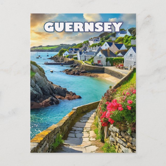 Guernsey, Zuflucht für Naturliebhaber Postkarte (Vorderseite)