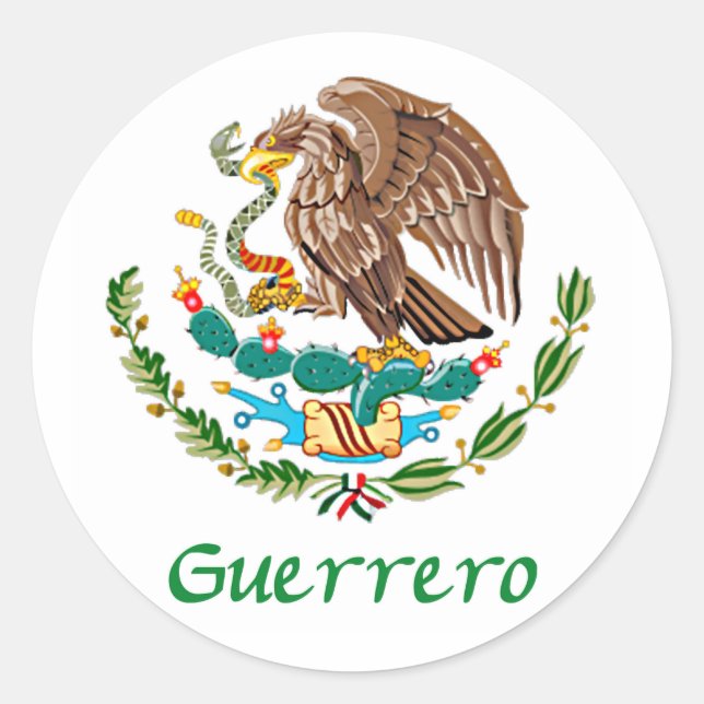 Guerrero Mexican Eagle Runder Aufkleber (Vorderseite)