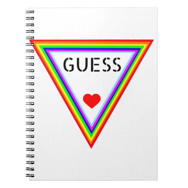 GUESS Heart Designs Regenbogenfarbenen Hemd Notizblock (Vorderseite)