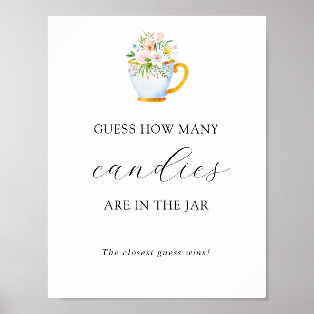 Guess How Many Are in the Jar Shower Game Poster (Vorne)