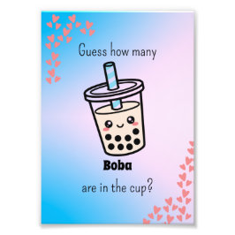 Guess How Many Boba Are in the Cup?  Gender Reveal Fotodruck