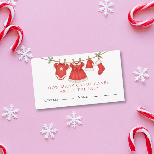 Guess How Many Clothesline Baby Shower Answer Card Begleitkarte (Von Creator hochgeladen)