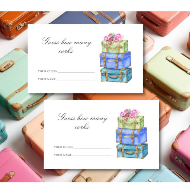 Guess how many corks Travel bridal shower Begleitkarte (Von Creator hochgeladen)