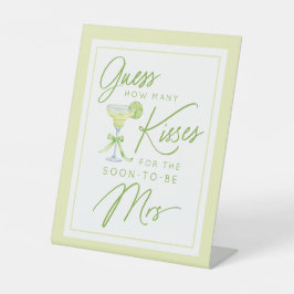 Guess How Many Kisses Margarita Bridal Shower Sockelschild