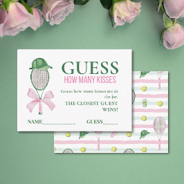 Guess How Many Kisses Tennis Bridal Shower Game Begleitkarte