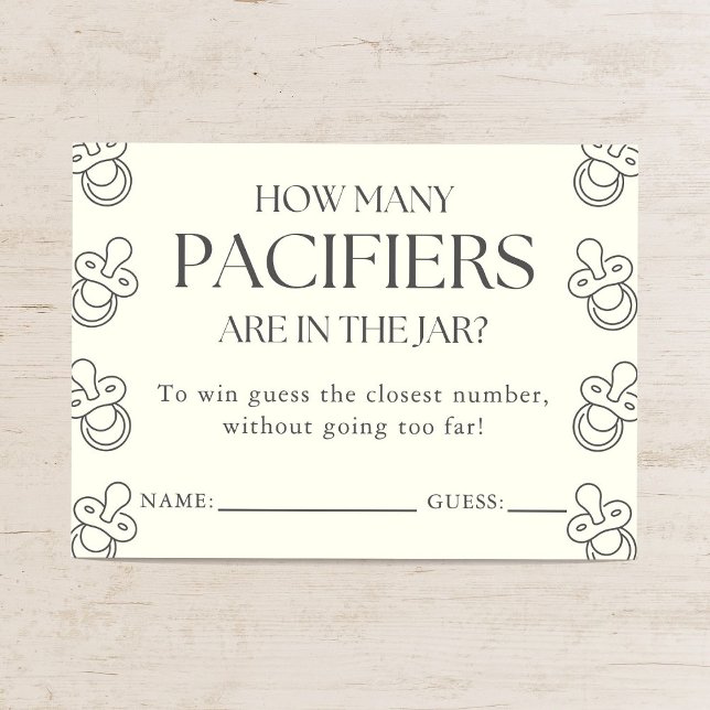 Guess How Many Pacifiers Baby Shower Game Begleitkarte (Von Creator hochgeladen)