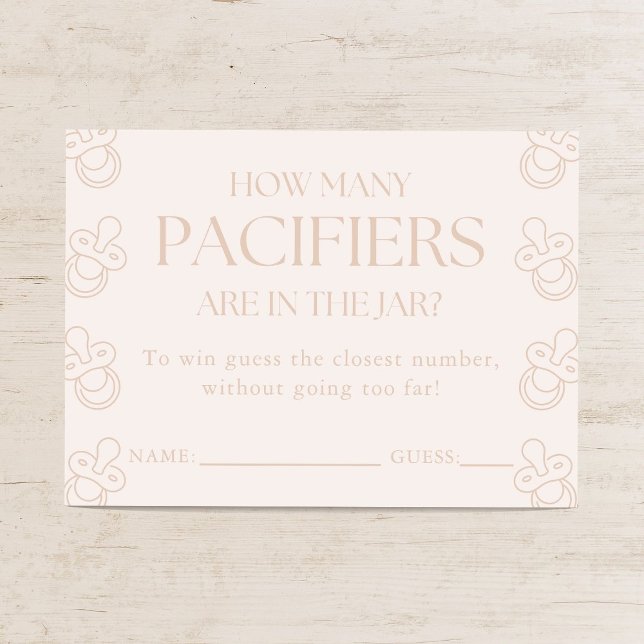 Guess How Many Pacifiers Girl Baby Shower Game Begleitkarte (Von Creator hochgeladen)
