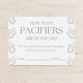 Guess How Many Pacifiers Sage Baby Shower Game Begleitkarte