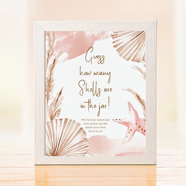 Guess how many shells baby shower game poster (Von Creator hochgeladen)