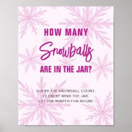 Guess How Many Snowballs Winter Baby Shower Poster