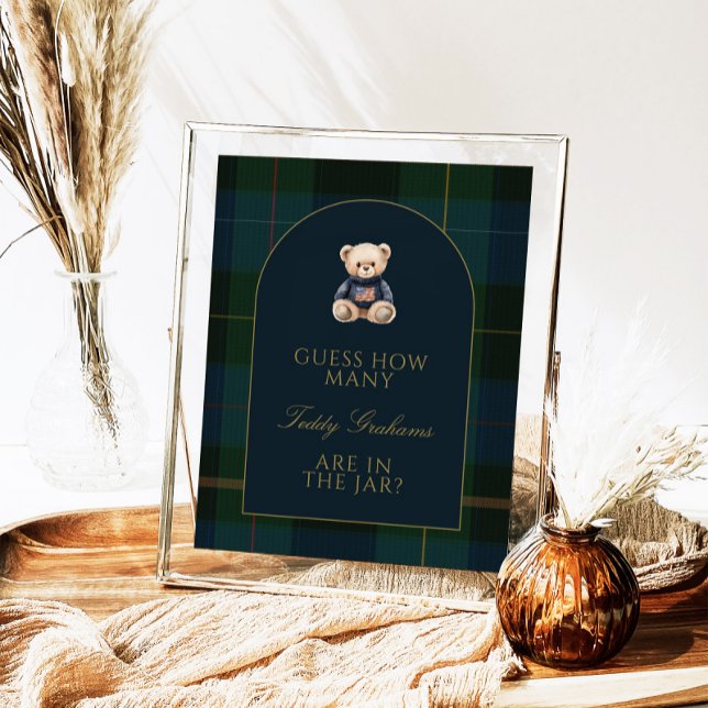 Guess How Many Teddy Bears Baby Shower Game Sign Poster (Von Creator hochgeladen)