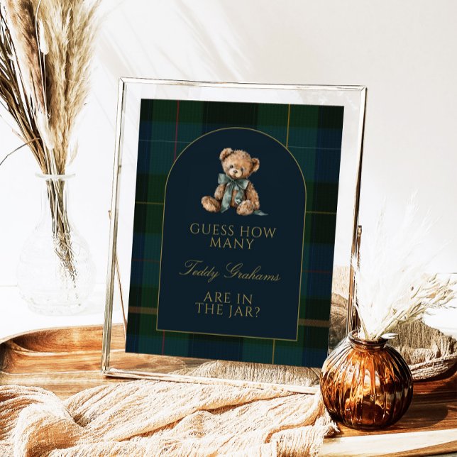 Guess How Many Teddy Bears Baby Shower Game Sign Poster (Von Creator hochgeladen)
