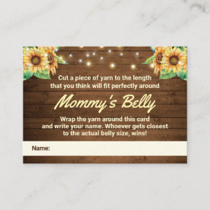 Guess Mommys Belly Game Card Sonnenblume Kinderdus Begleitkarte