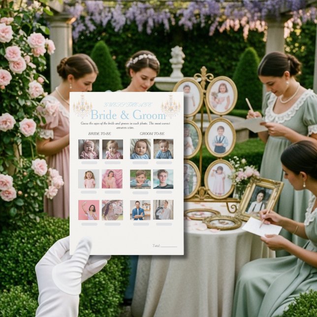 Guess the Age Bridal Shower Fancy game card Einladung (Guess the Age Bridal Shower Fancy game card)