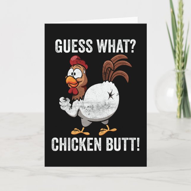 Guess What Chicken Butt Farm Animal Funny Farming Karte (Vorderseite)