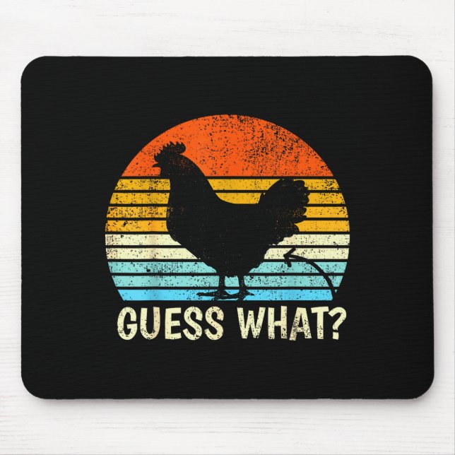 Guess What_ Chicken Butt! Farm Joke Funny Chickens Mousepad (Vorne)