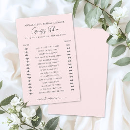 Guess Who Blush Pink Bridal Shower Game