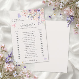 Guess Who Butterfly Wildflower Bridal Shower Game