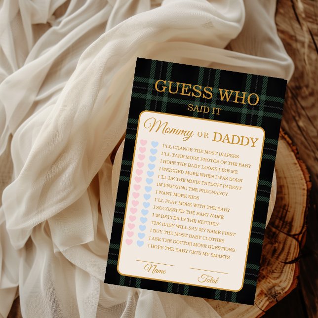 Guess Who Mommy or Daddy Game Card Teddy Bear (Von Creator hochgeladen)