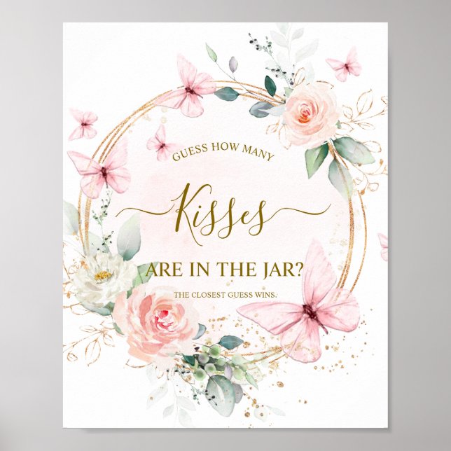 GUESS WIE VIELE Kisses Game Sign Poster (Vorne)