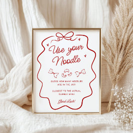 Guessing Game, That's Amore Red Doodle, Small Sign Poster