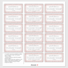 Guest Address Labels Rose Gold Pink Glitzer Ombre
