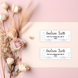 Guest Address Labels Toile De Jouy Blue Wedding