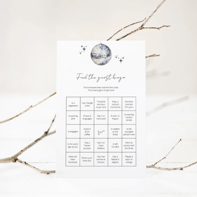 Guest Bingo Disco Ball Brautparty Game (Von Creator hochgeladen)