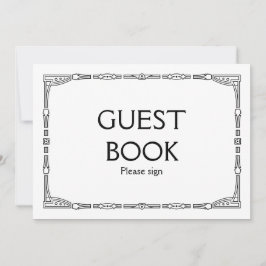 "Guest Book" Art Deco Style Wedding Sign Einladung