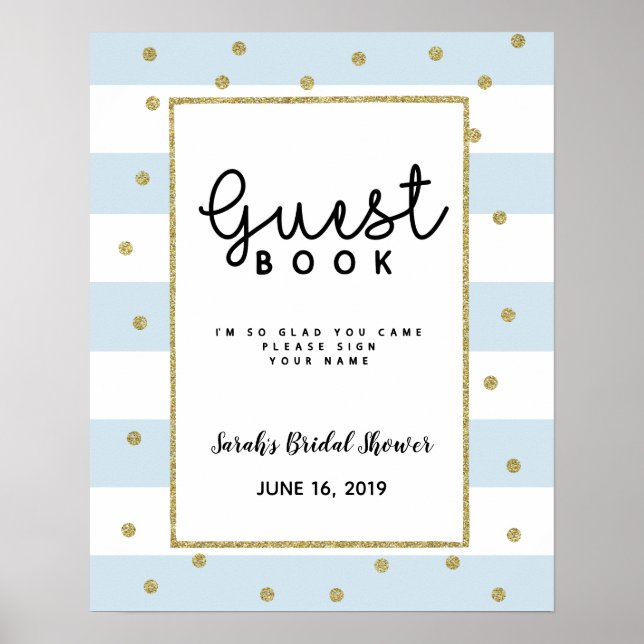 guest book baby bridal shower game guestbook poster (Vorne)
