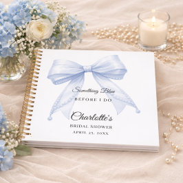Guest book Bridal Shower bow something blue Notizbuch