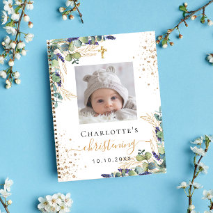 Guest book christening photo eucalyptus greenery notizbuch