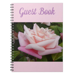 Guest Book Rose Beautiful Pink Rose Flower Retro Notizblock