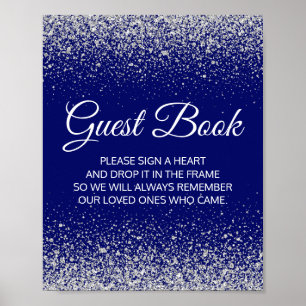 Guest Book Sign Royal Blue Poster
