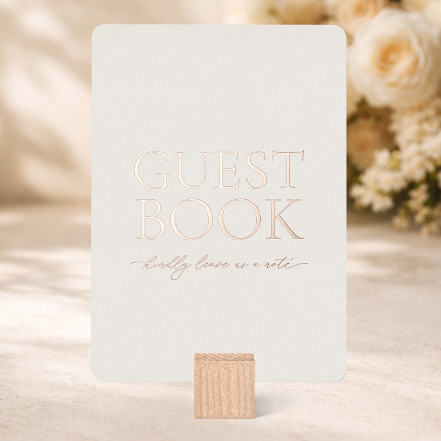 Guest Book Wedding Sign | Real Gold Foil Ivory Folieneinladung (Von Creator hochgeladen)