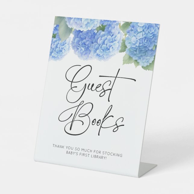 Guest Books Hydrangea Es ist eine Boy Baby Dusche Sockelschild (Vorderseite)
