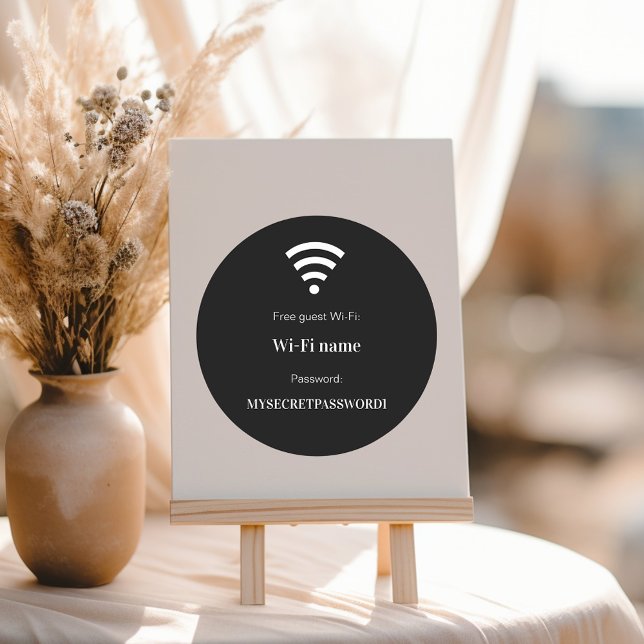 Guest customer wifi network password black runder aufkleber (Von Creator hochgeladen)