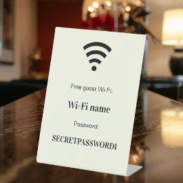 Guest customer wifi network password ivory sockelschild
