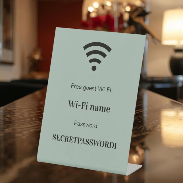 Guest customer wifi network password sage green sockelschild (Von Creator hochgeladen)