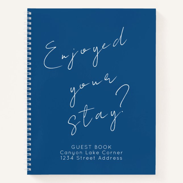 Guest Feedback Guest Book Blue Notizbuch (Vorderseite)