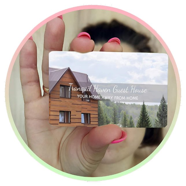 Guest House Custom Foto Visitenkarte (Guest House Business Cards)