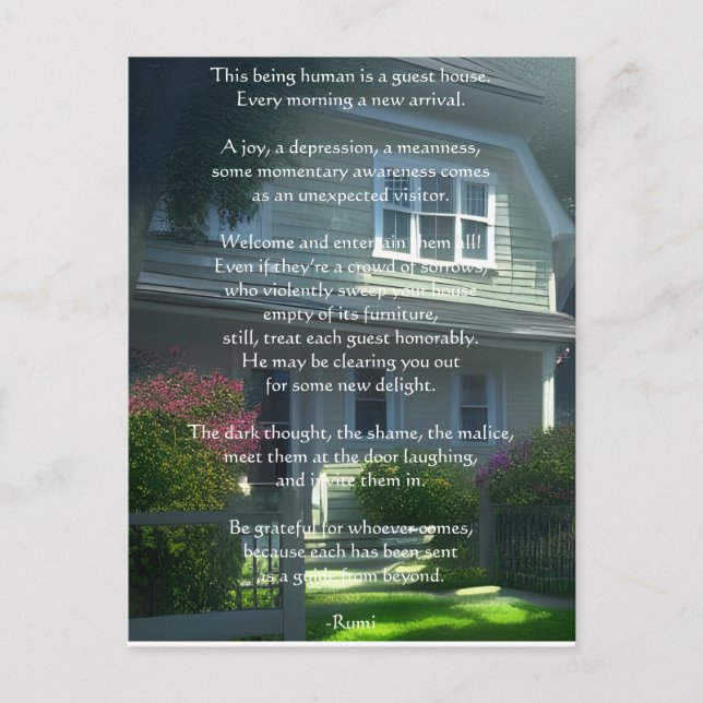Guest House Rumi Poem Postkarte (Vorderseite)