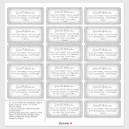 Guest Mailadresse Labels Moderner Silver Glitzer