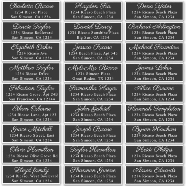 Guest Names Address 27 Personalisiertes Versandlab Aufkleber (Vorderseite)