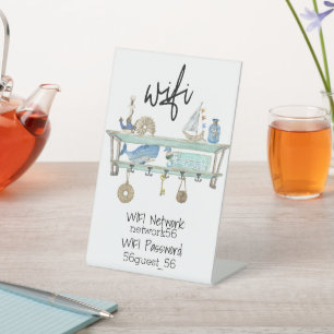 Guest Visitor WIFI Informationen STR Rental Beach Sockelschild