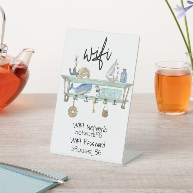 Guest Visitor WIFI Informationen STR Rental Beach Sockelschild (In SItu)