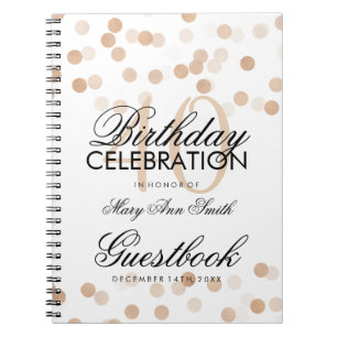 Guestbook-40. Geburtstags-kupferne Notizblock