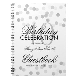 Guestbook-40. Geburtstags-silberne Notizblock